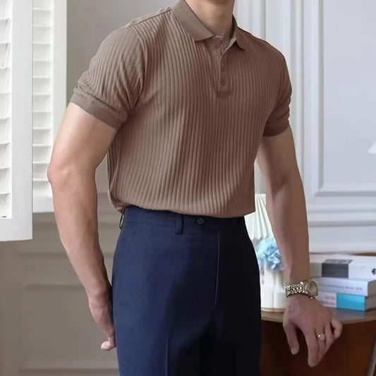 Men's Slim Fit Stretch Polo Shirt — Short Sleeve Casual Sportswear | 6 Colors S–XXXL