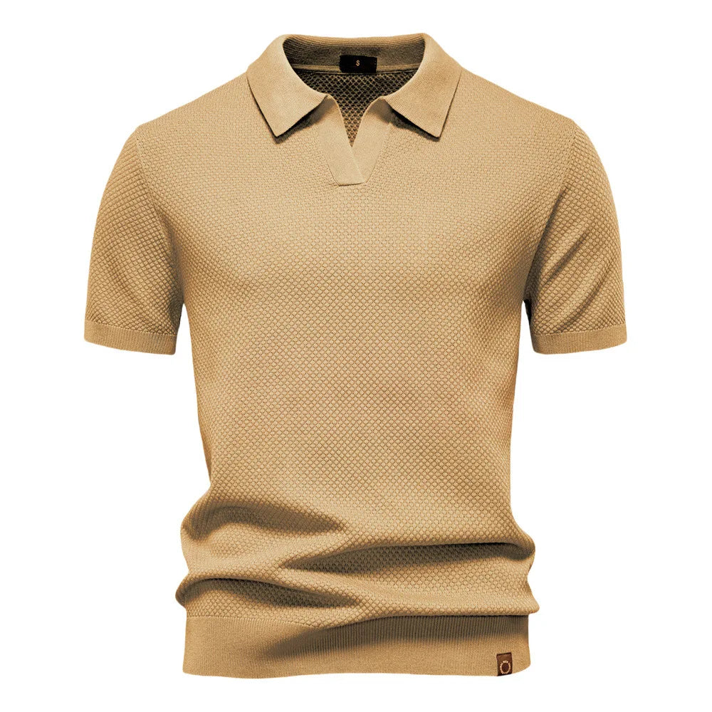 Men's Smart Casual Solid Color Polo Shirt — Short Sleeve Loose Fit Breathable Summer Top