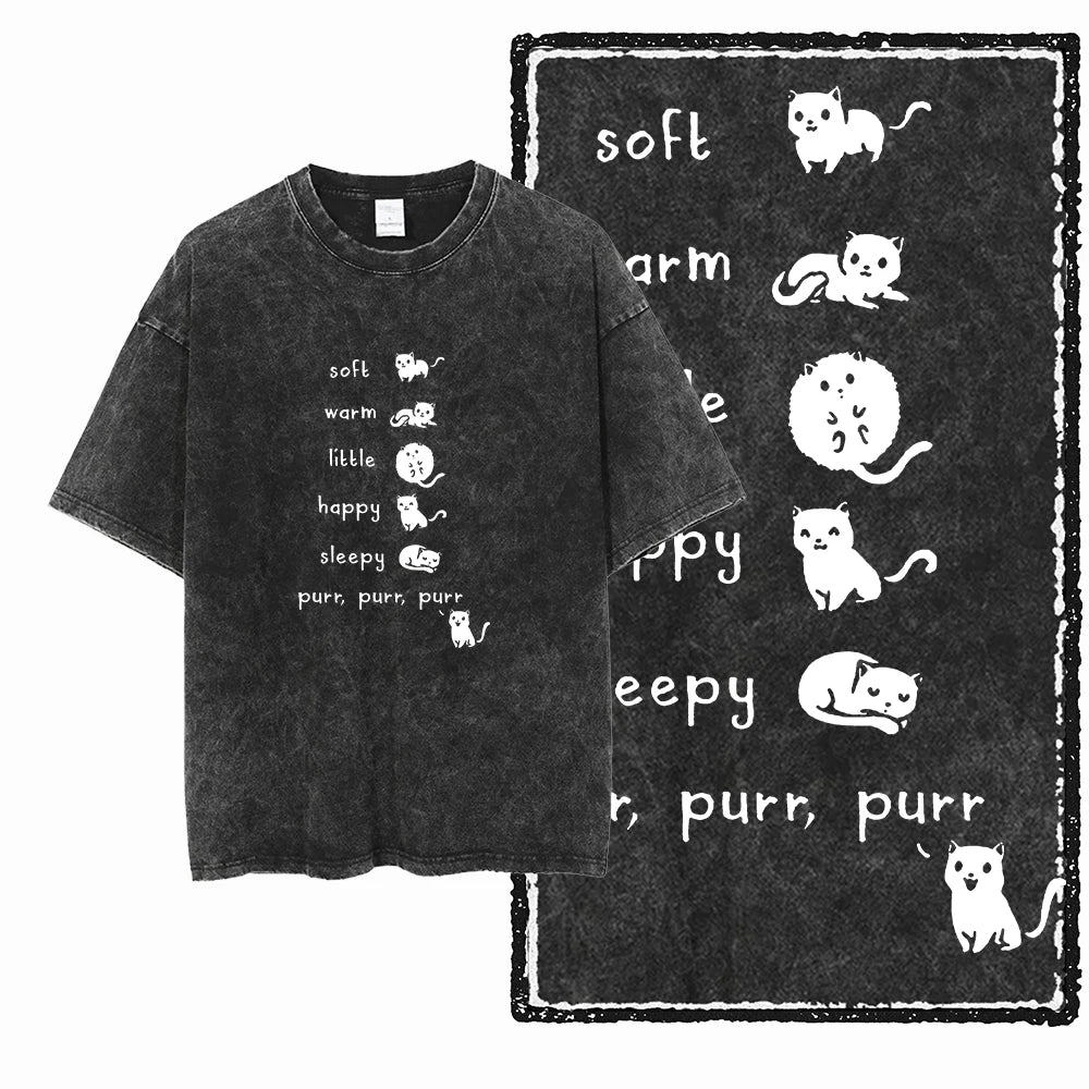 Men's Graphic Print Cotton T-Shirt — Acid Washed Vintage Streetwear Tee