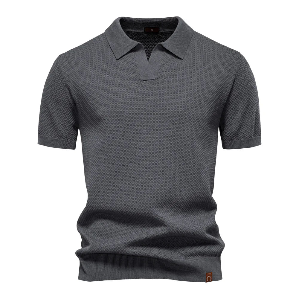 Men's Smart Casual Solid Color Polo Shirt — Short Sleeve Loose Fit Breathable Summer Top