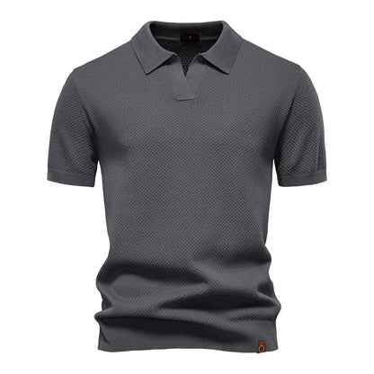 Men's Smart Casual Solid Color Polo Shirt — Short Sleeve Loose Fit Breathable Summer Top