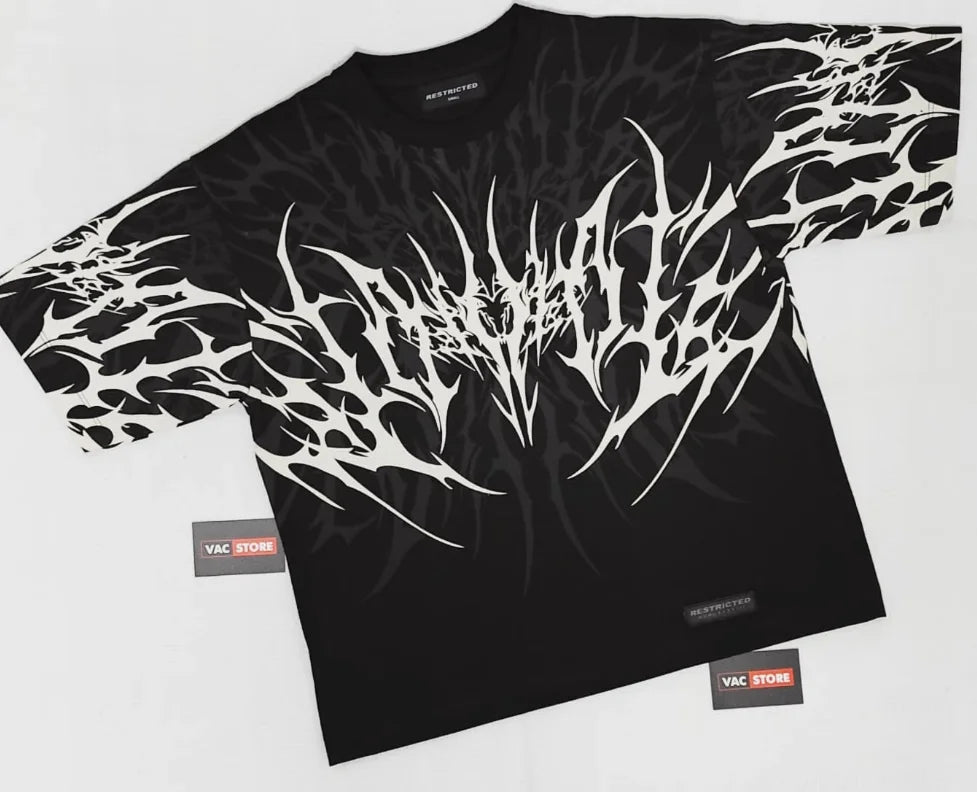 Men's Y2K Cyberpunk Gothic Graphic T-Shirt | Double-Sided Print Cotton Streetwear Tee