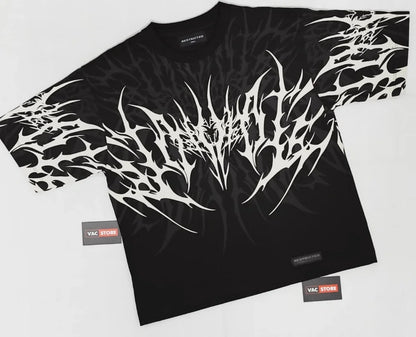 Men's Y2K Cyberpunk Gothic Graphic T-Shirt | Double-Sided Print Cotton Streetwear Tee