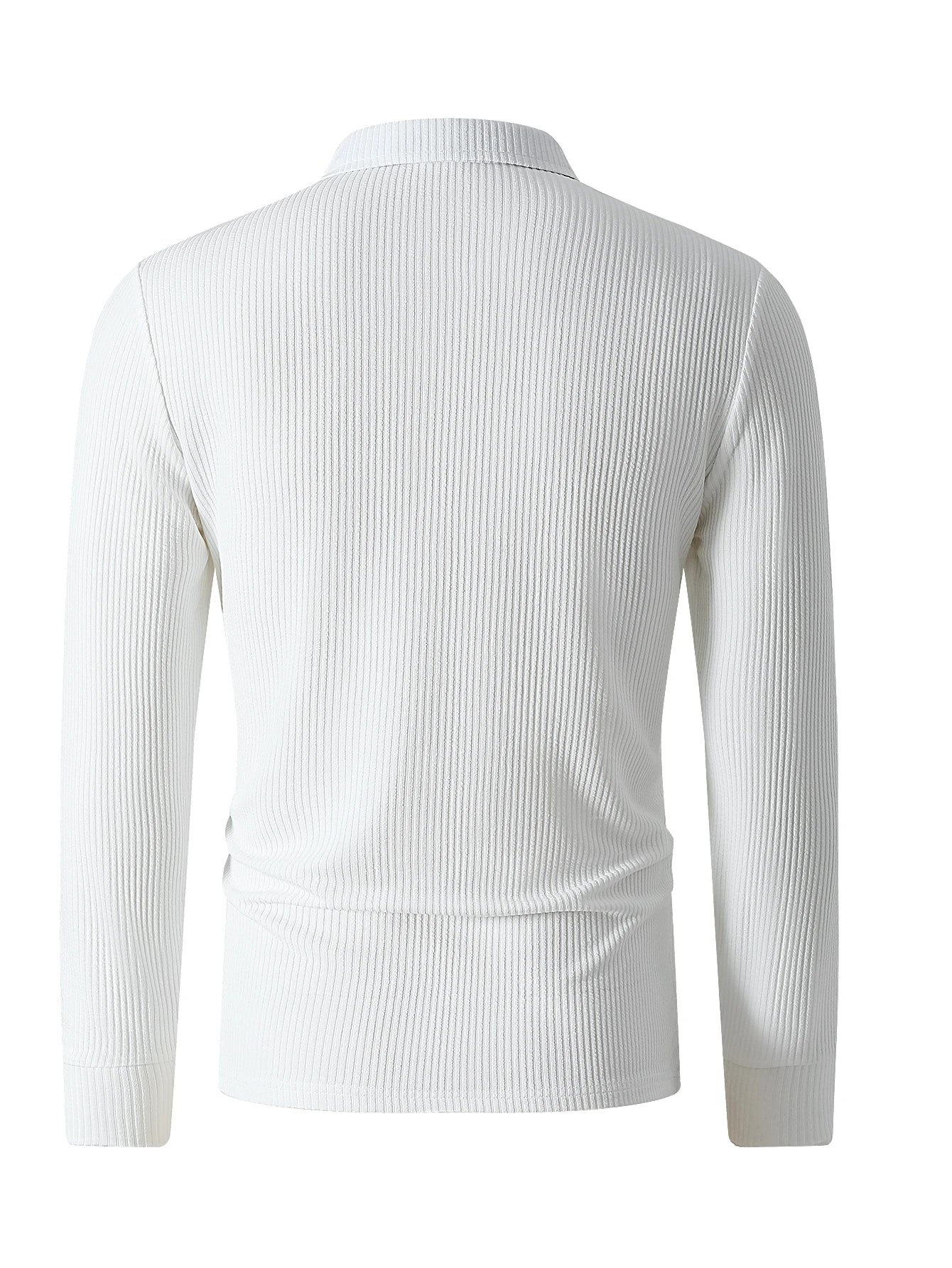 Men's Striped Long Sleeve Polo Shirt — Light Luxury Business Casual Retro Outdoor Top