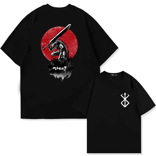 Men's Berserk Anime T-Shirt — Guts Graphic Tee 90s Dark Fantasy Manga Streetwear