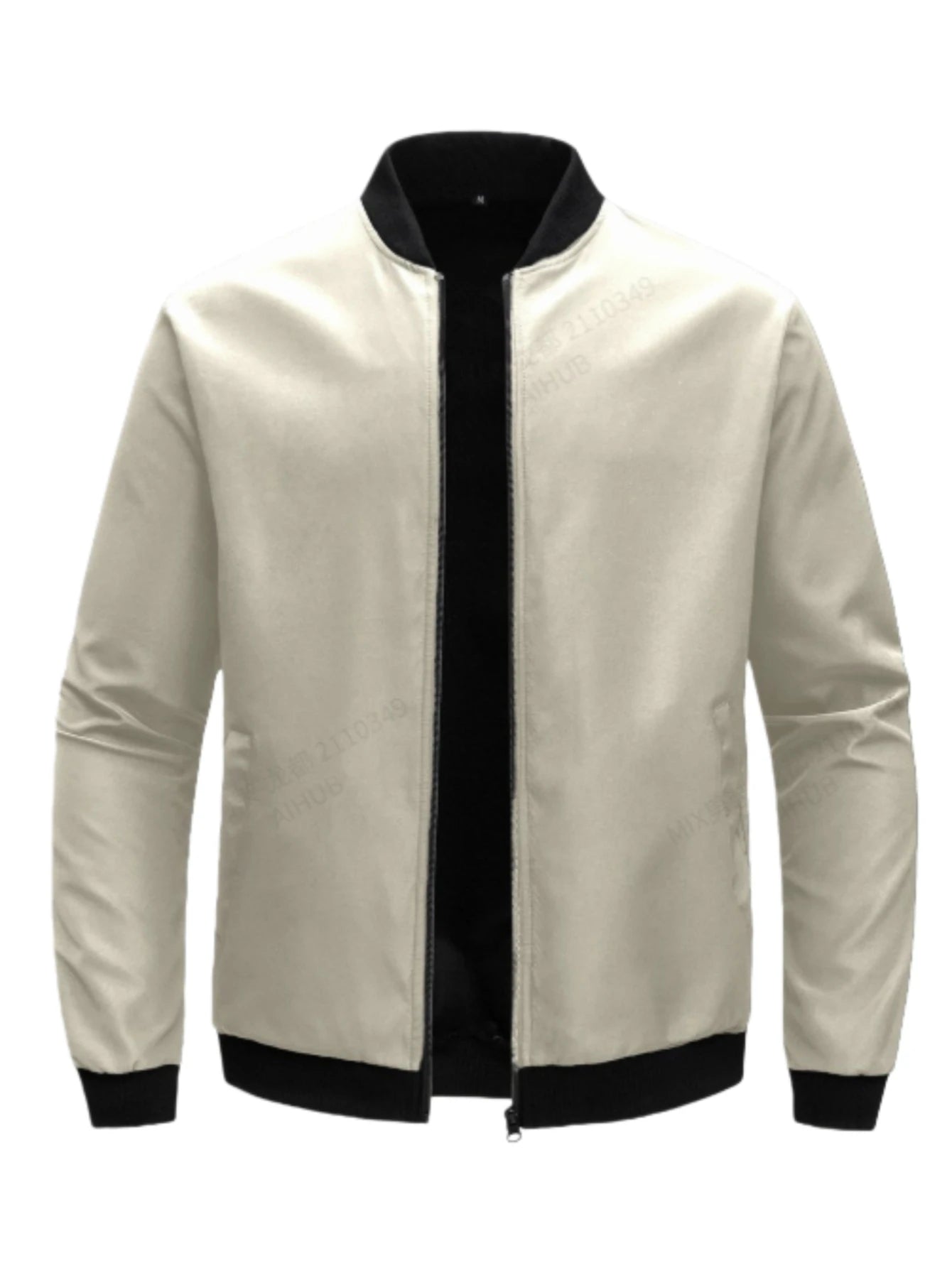 Men's Baseball Collar Jacket — Lightweight Zip-Up Casual Thin Coat