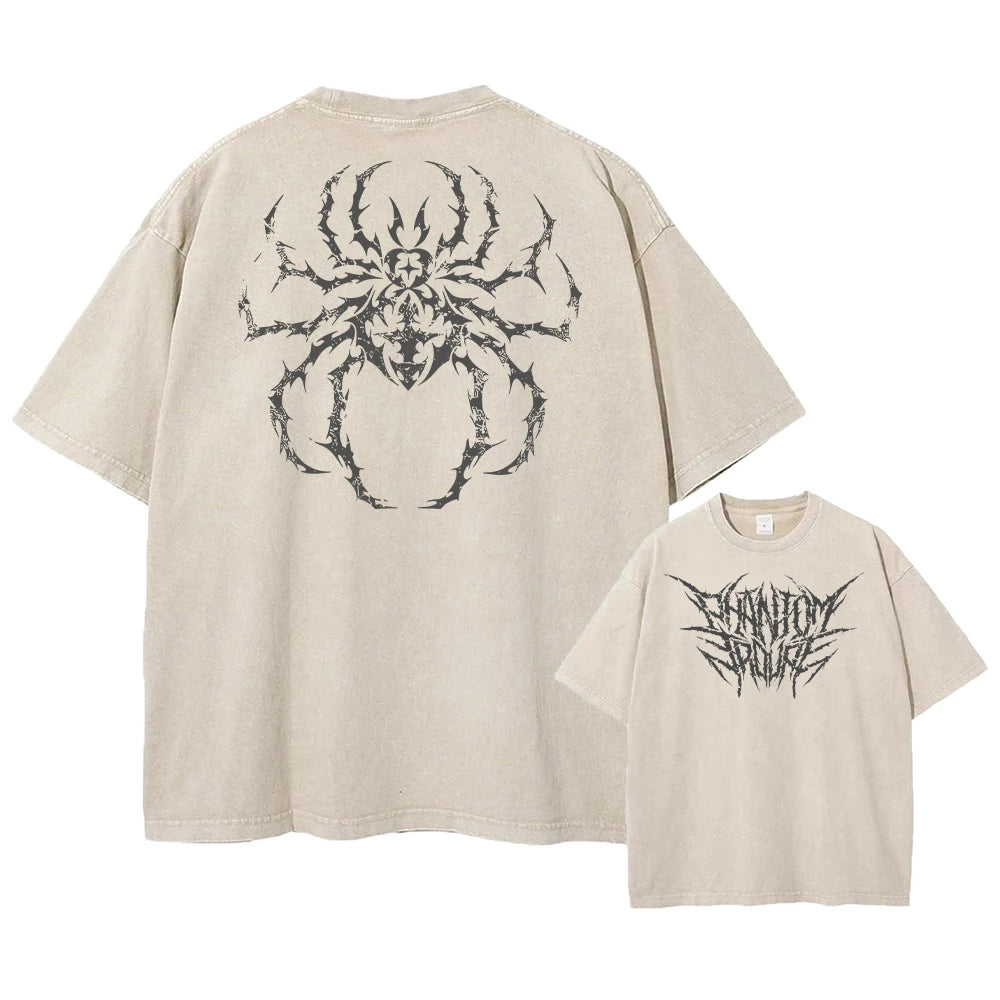 Men's Anime Graphic T-Shirt — Hunter x Hunter Washed Print Vintage Cotton Streetwear Tee
