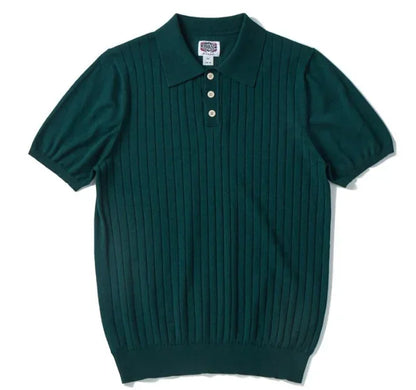 Men's Slim-Fit Knitted Polo Shirt — Breathable Smart Casual Button Lapel Summer Top