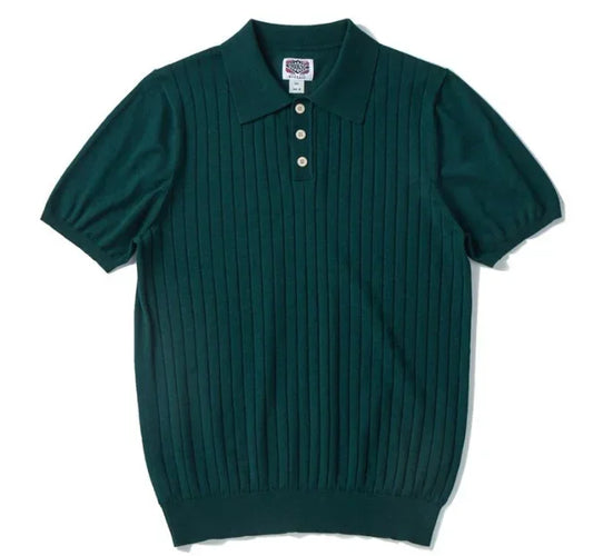 Men's Slim-Fit Knitted Polo Shirt — Breathable Smart Casual Button Lapel Summer Top