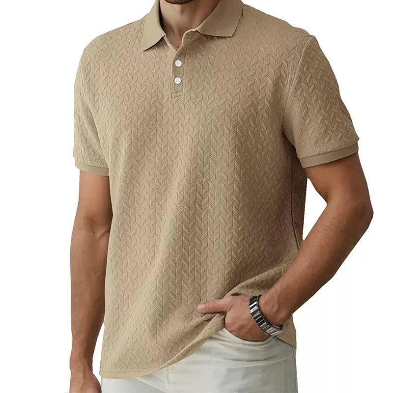 Men's Solid Color Polo Shirt — Breathable Short Sleeve Casual Streetwear Top