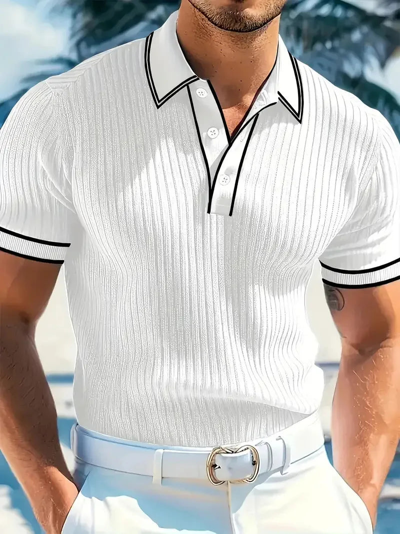 Men's Slim Fit Polo Shirt — Solid Color Short Sleeve Summer Top | 5 Colors S–XXL
