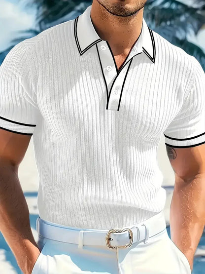 Men's Slim Fit Polo Shirt — Solid Color Short Sleeve Summer Top | 5 Colors S–XXL