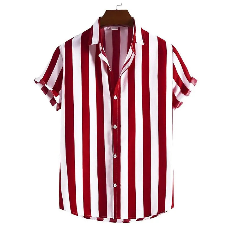 Men's Printed Short Sleeve Casual Shirt — Lapel Loose Fit All-Season Top | 8 Colors S–5XL