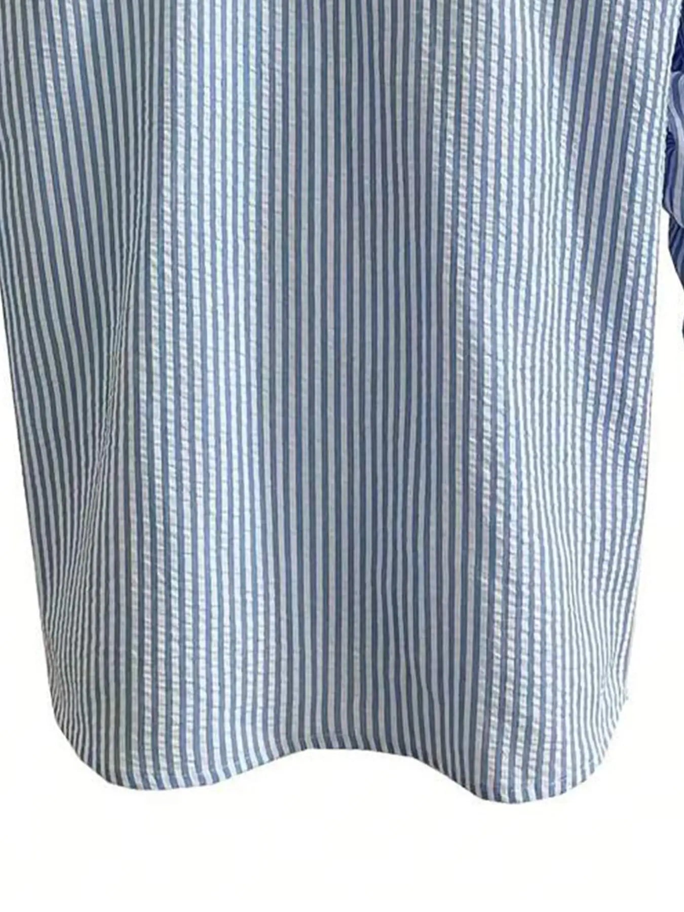 Men's Loose Fit Striped Long Sleeve Shirt — Casual All-Season Outdoor Top