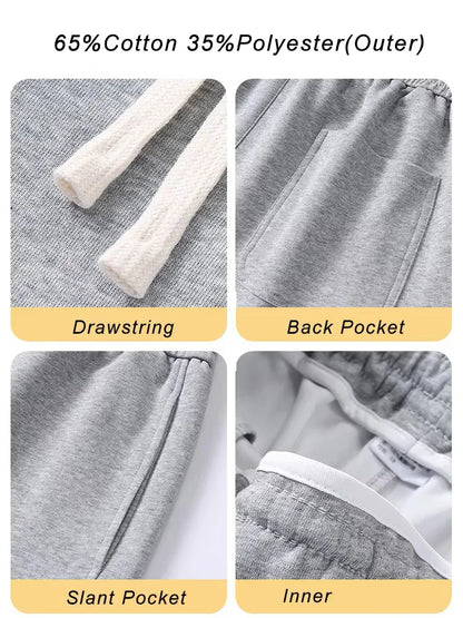 Men's Wide Leg Drawstring Sweatpants — Korean Fashion Straight Track Pants Casual Loose Trousers
