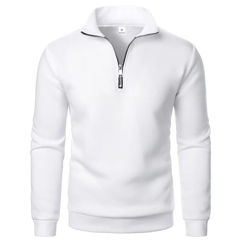 Men's Half-Zip Stand Collar Sweatshirt — Slim Fit Casual Pullover | 9 Colors S–XXXL