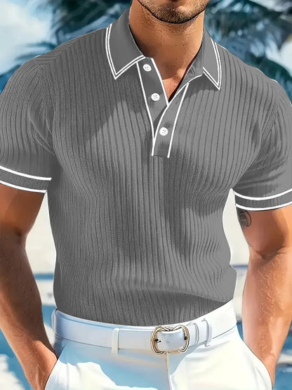 Men's Slim Fit Polo Shirt — Solid Color Short Sleeve Summer Top | 5 Colors S–XXL