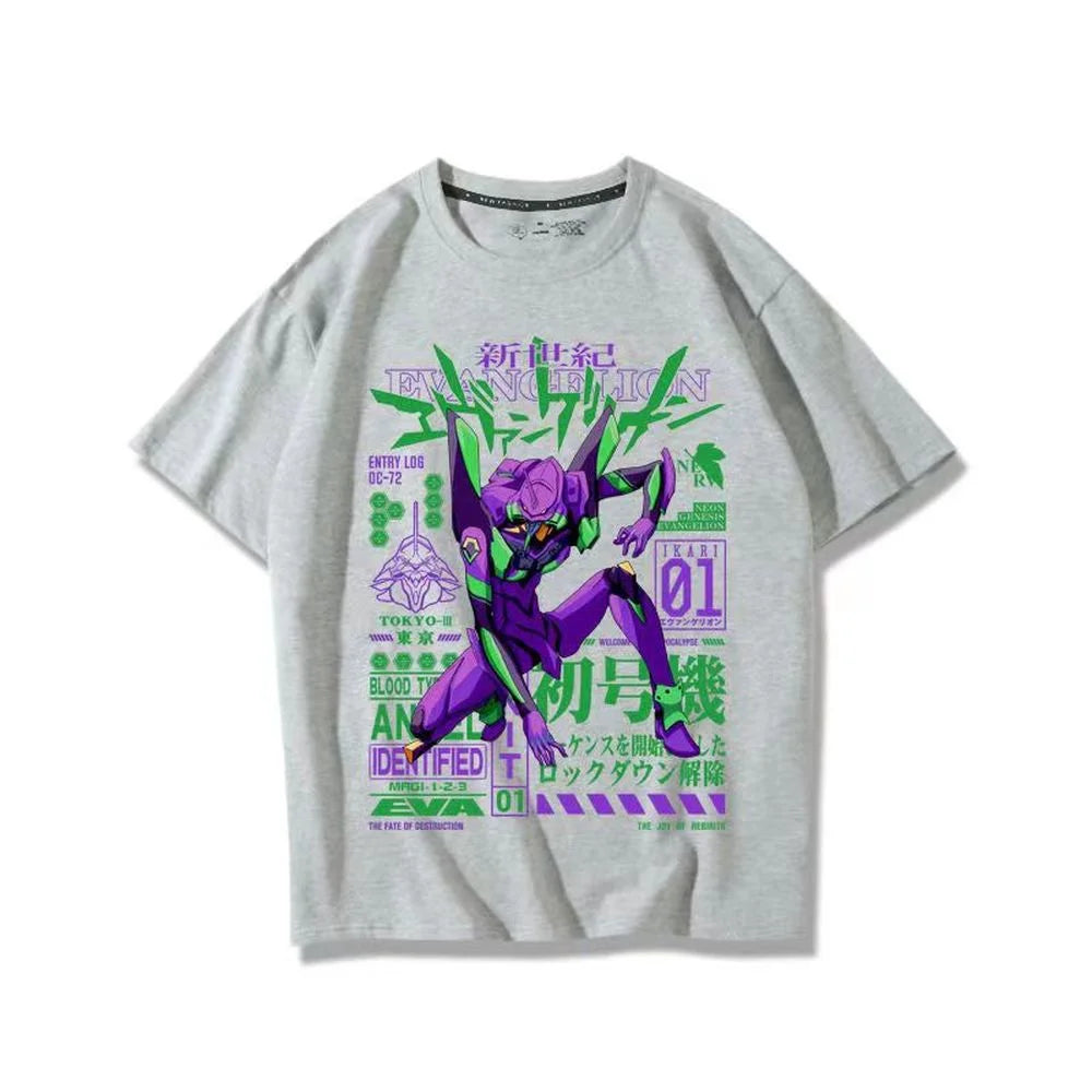 Neon Genesis Evangelion Unit-01 Oversized Graphic Tee — Anime Print Cotton T-Shirt for Men & Women