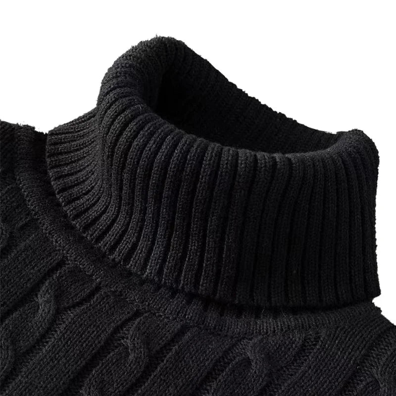 Men's Argyle Turtleneck Sweater | Warm Knit Pullover for Autumn & Winter