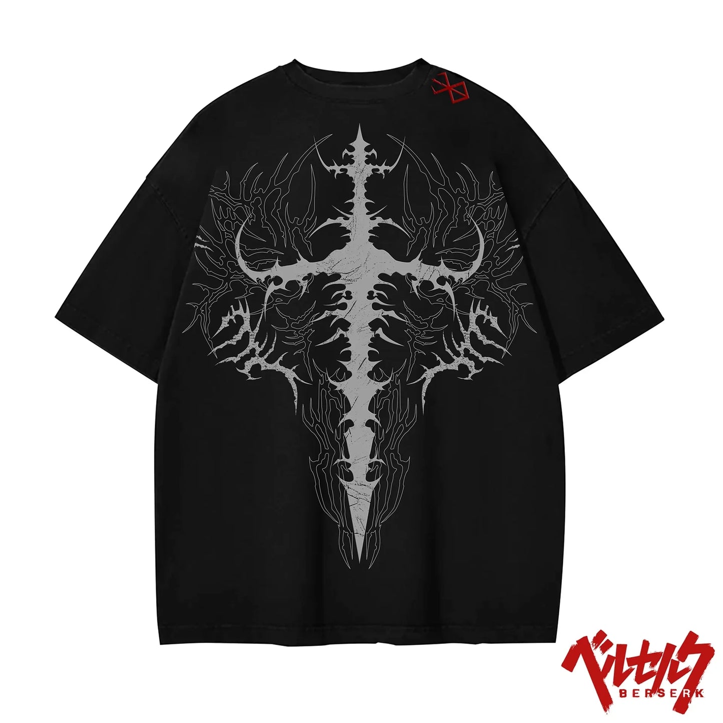 Men's Anime Graphic Oversized T-Shirt | Double-Sided Print 100% Cotton Streetwear Tee