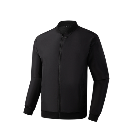 Men's Baseball Collar Jacket — Lightweight Zip-Up Casual Thin Coat