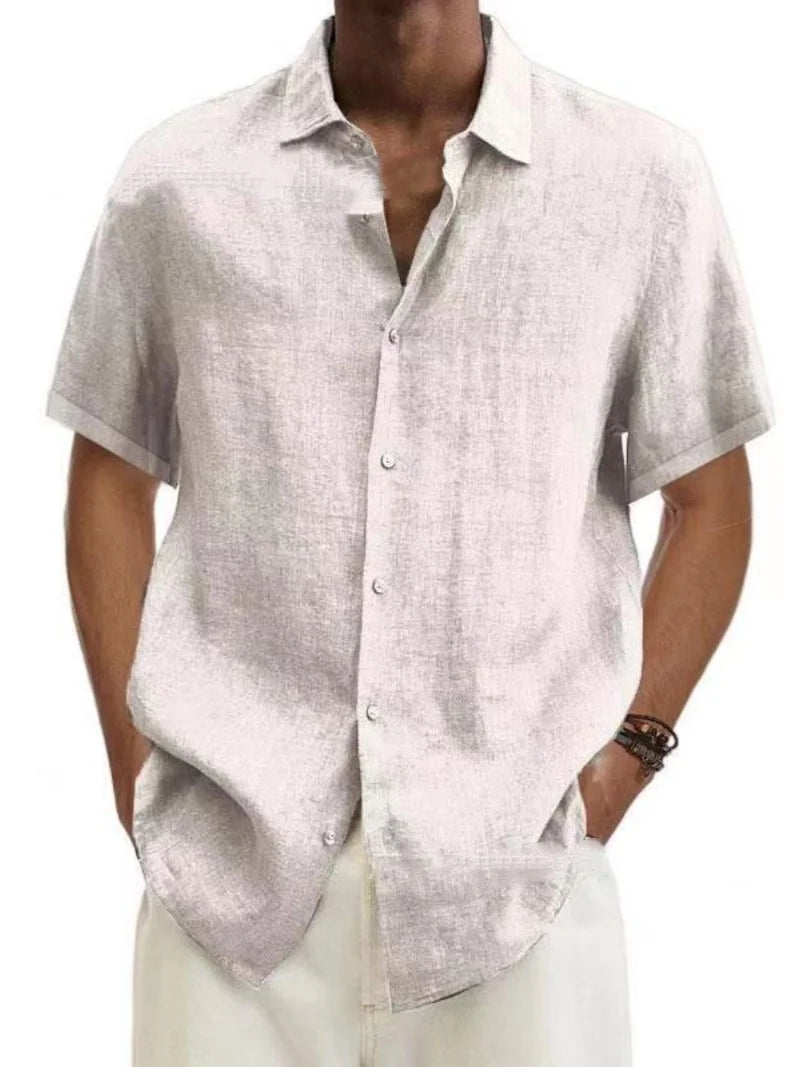 Men's Short Sleeve Button Down Casual Shirt — Classic Style Summer Top Turn-Down Collar | 9 Colors M–5XL