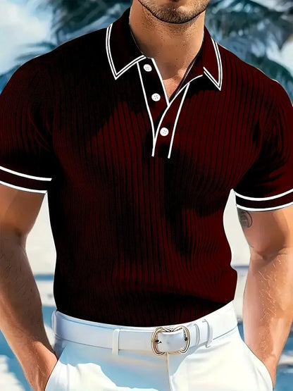 Men's Slim Fit Polo Shirt — Solid Color Short Sleeve Summer Top | 5 Colors S–XXL