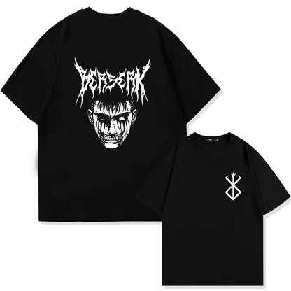 Men's Berserk Anime T-Shirt — Guts Graphic Tee 90s Dark Fantasy Manga Streetwear