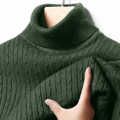 Men's Ribbed Turtleneck Knit Sweater — Warm Fitted Pullover | 10 Colors S–XXXL