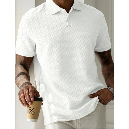 Men's Solid Color Polo Shirt — Breathable Short Sleeve Casual Streetwear Top