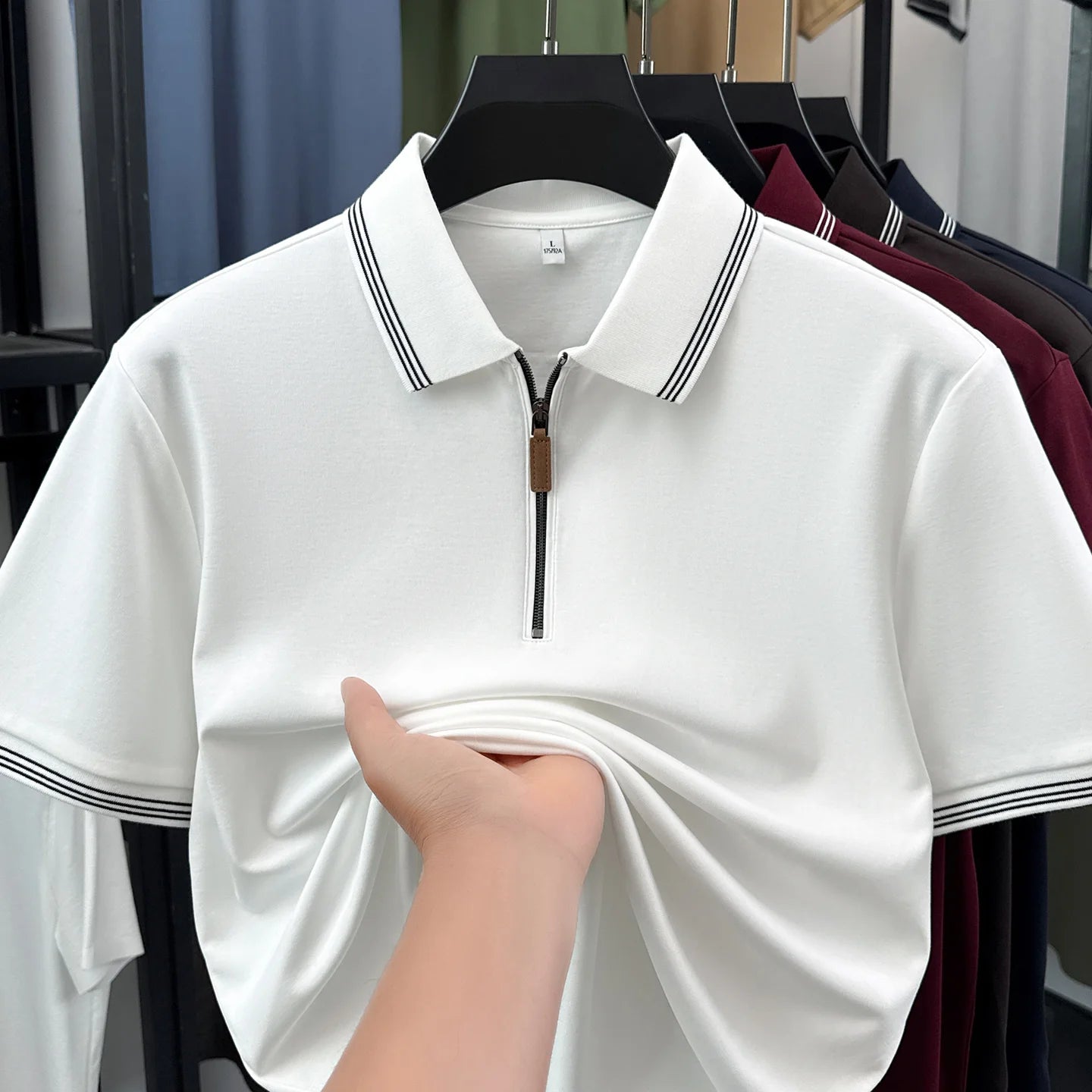 Men's Half-Zip Polo Shirt — Slim Fit Breathable Solid Color Business Casual Summer Top | 4 Colors M–4XL