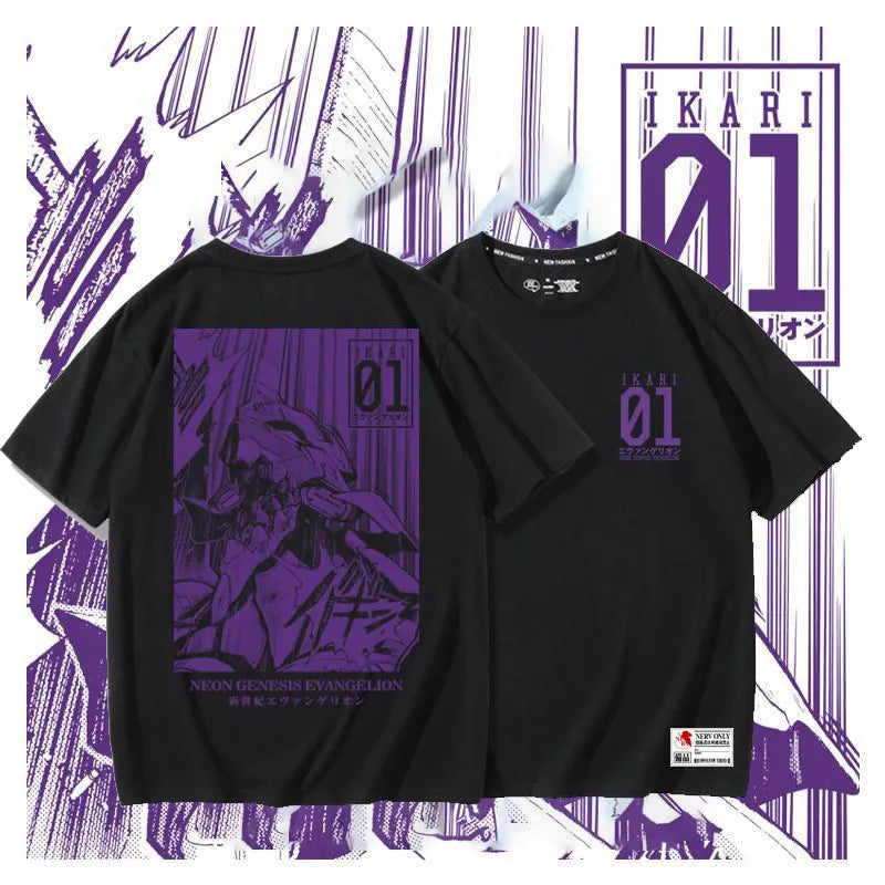 Neon Genesis Evangelion Unit-01 Oversized Graphic Tee — Anime Print Cotton T-Shirt for Men & Women