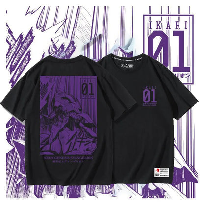 Neon Genesis Evangelion Unit-01 Oversized Graphic Tee — Anime Print Cotton T-Shirt for Men & Women