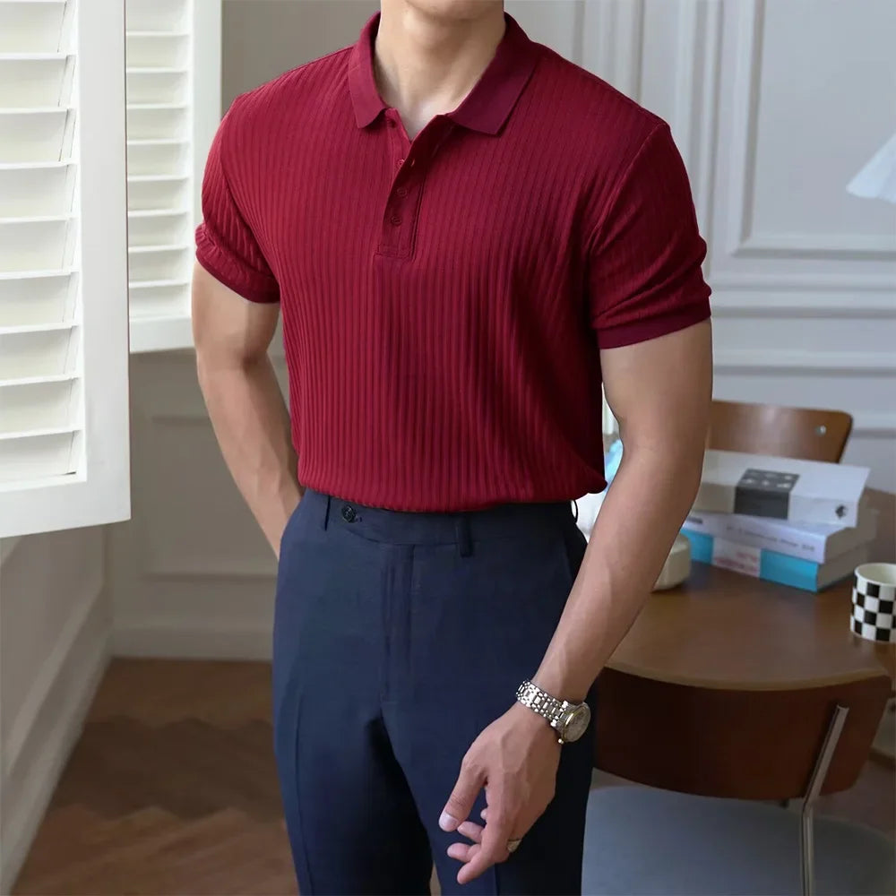 Men's Slim Fit Stretch Polo Shirt — Short Sleeve Casual Sportswear | 6 Colors S–XXXL