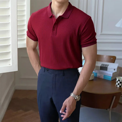 Men's Slim Fit Stretch Polo Shirt — Short Sleeve Casual Sportswear | 6 Colors S–XXXL