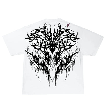 Men's Anime Graphic Oversized T-Shirt | Double-Sided Print 100% Cotton Streetwear Tee