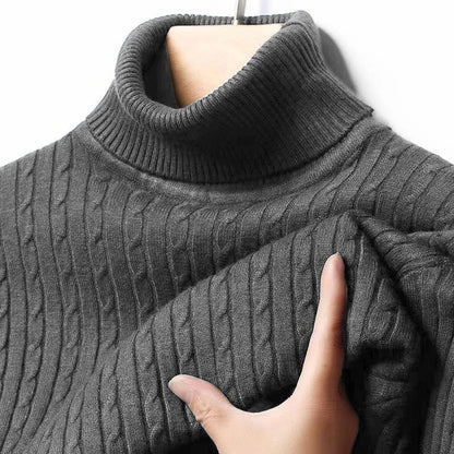 Men's Ribbed Turtleneck Knit Sweater — Warm Fitted Pullover | 10 Colors S–XXXL