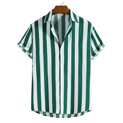 Men's Printed Short Sleeve Casual Shirt — Lapel Loose Fit All-Season Top | 8 Colors S–5XL