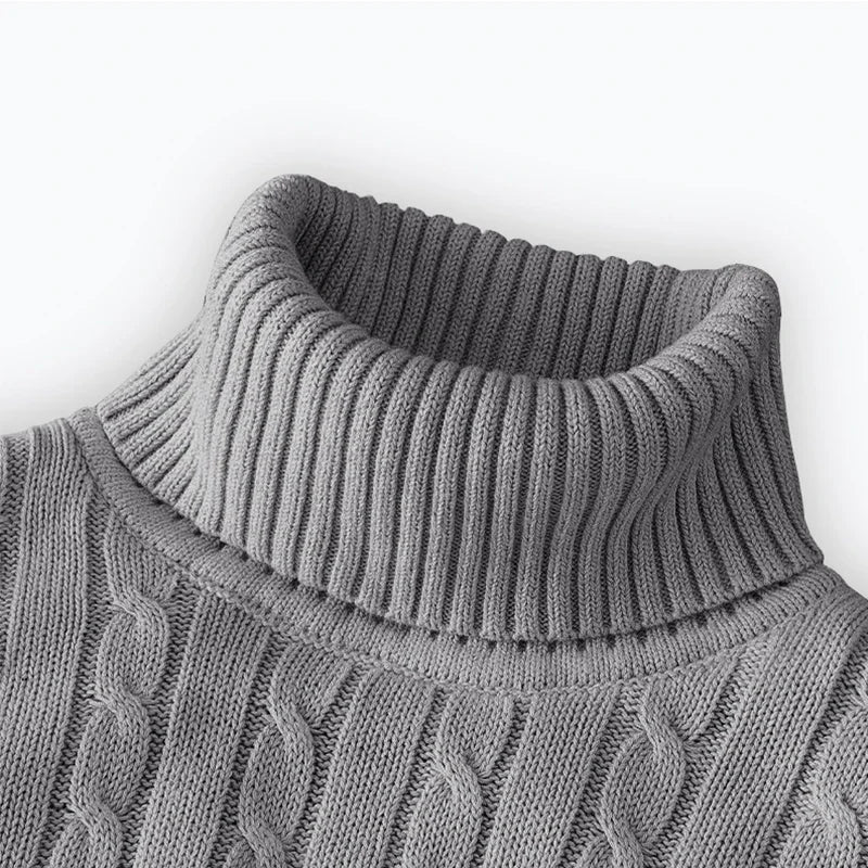 Men's Argyle Turtleneck Sweater | Warm Knit Pullover for Autumn & Winter