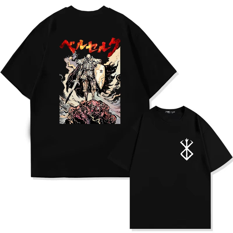 Men's Berserk Anime T-Shirt — Guts Graphic Tee 90s Dark Fantasy Manga Streetwear