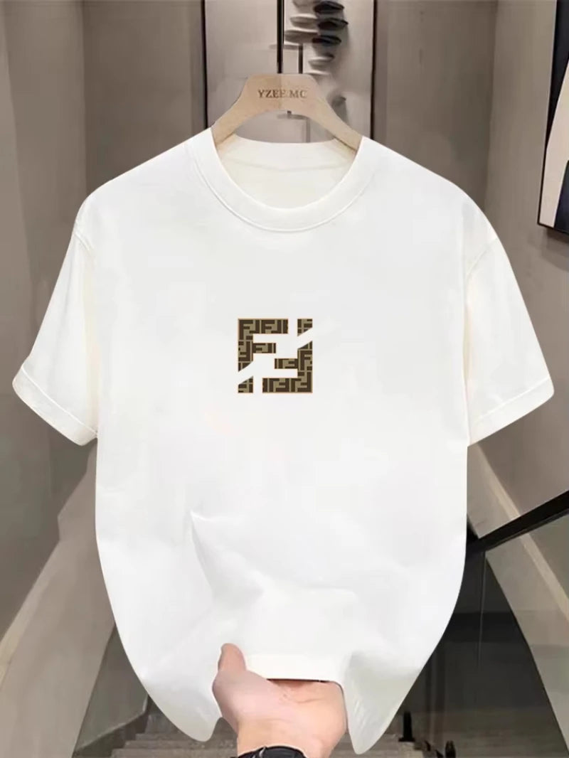 Couple's Printed Cotton T-Shirt — Unisex Round Neck Short Sleeve Casual Top