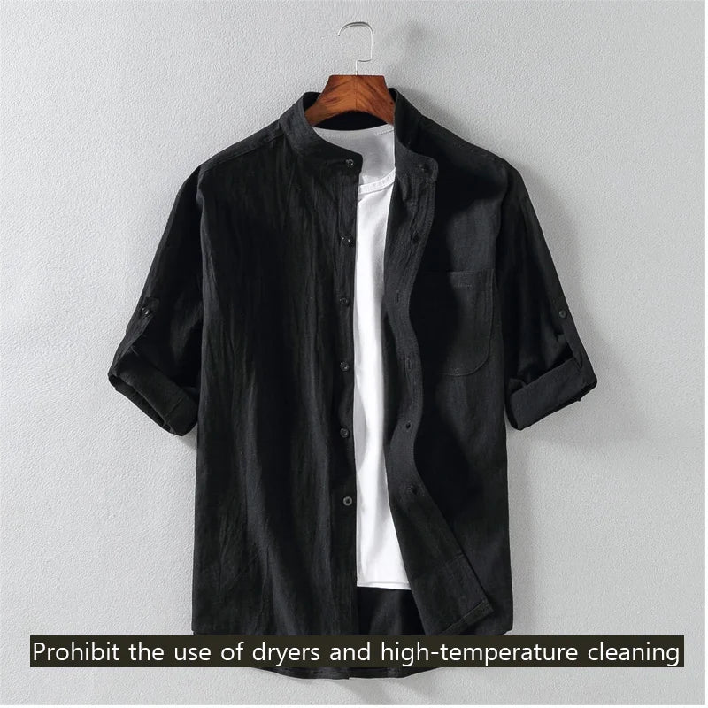 Men's Cotton Half Sleeve Casual Shirt | Turn-Down Collar Summer Shirt