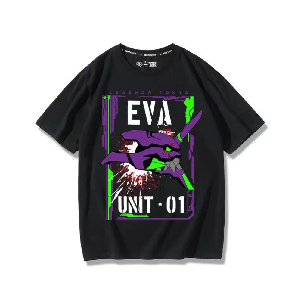 Neon Genesis Evangelion Unit-01 Oversized Graphic Tee — Anime Print Cotton T-Shirt for Men & Women