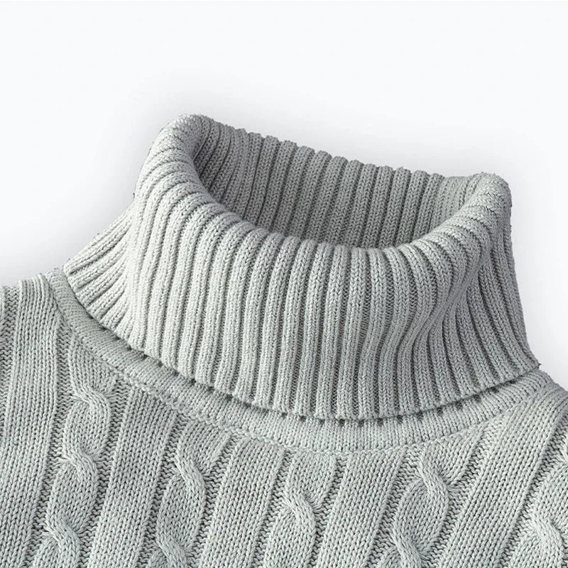 Men's Argyle Turtleneck Sweater | Warm Knit Pullover for Autumn & Winter