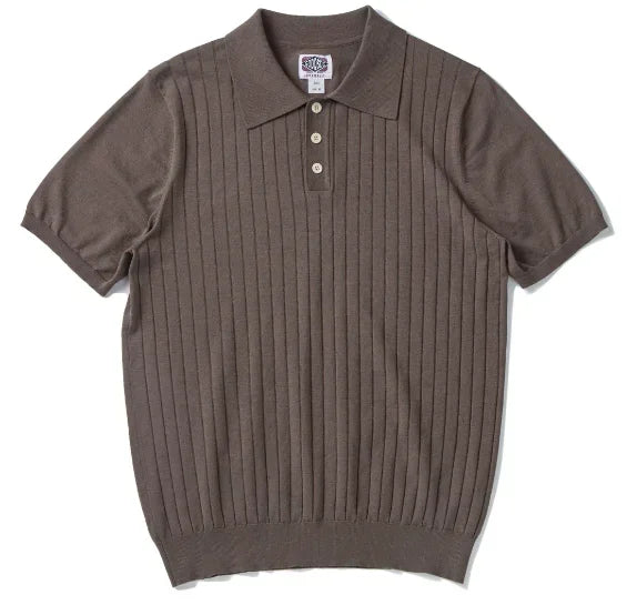 Men's Slim-Fit Knitted Polo Shirt — Breathable Smart Casual Button Lapel Summer Top