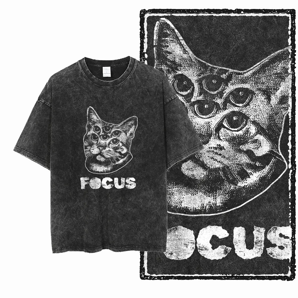Men's Graphic Print Cotton T-Shirt — Acid Washed Vintage Streetwear Tee