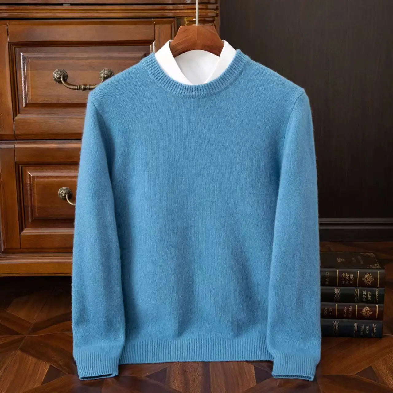 Men's Wool Knit O-Neck Pullover Sweater — Loose Oversized Korean Casual Top | Autumn Winter