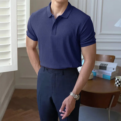 Men's Slim Fit Stretch Polo Shirt — Short Sleeve Casual Sportswear | 6 Colors S–XXXL