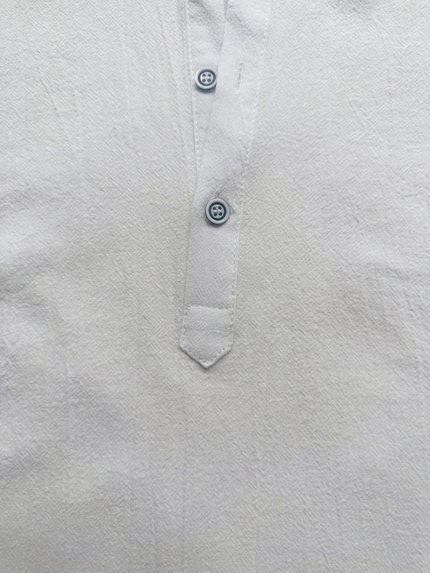 Men's Cotton Linen Short Sleeve Henley Beach Shirt — Lightweight Casual Hawaiian T-Shirt