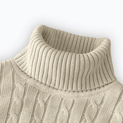 Men's Argyle Turtleneck Sweater | Warm Knit Pullover for Autumn & Winter